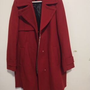 Karl Lagerfeld Bold Red Trench Coat
